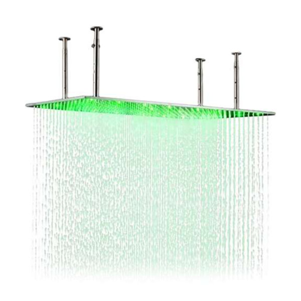 FontanaShowers 20" by 40" Rectangle Large Ceiling Mount Stainless Steel